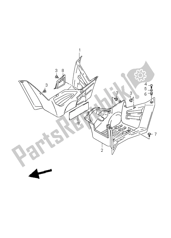 Wszystkie części do Os? Ona Ramy Suzuki LT Z 50 4T Quadsport 2010