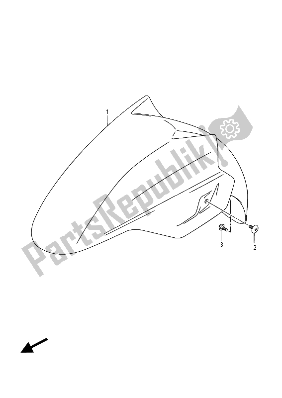 All parts for the Front Fender (an400za E19) of the Suzuki Burgman AN 400 AZA 2015