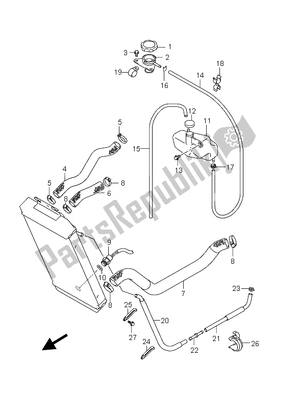 Tutte le parti per il Tubo Del Radiatore del Suzuki VZ 800 Intruder 2010