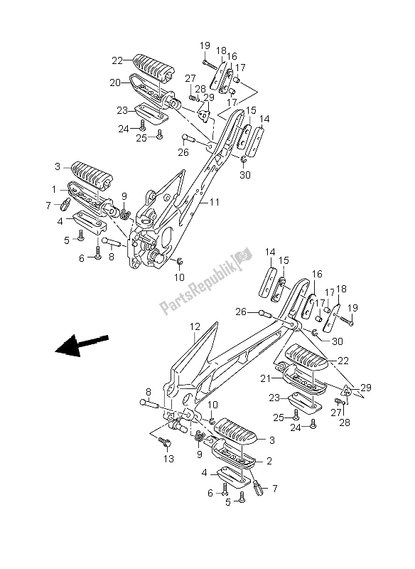 Todas las partes para Reposapiés de Suzuki GSR 600 2006