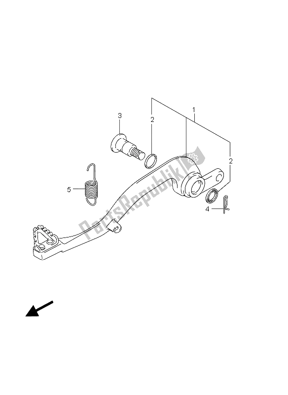 All parts for the Brake Pedal of the Suzuki RM Z 250 2012