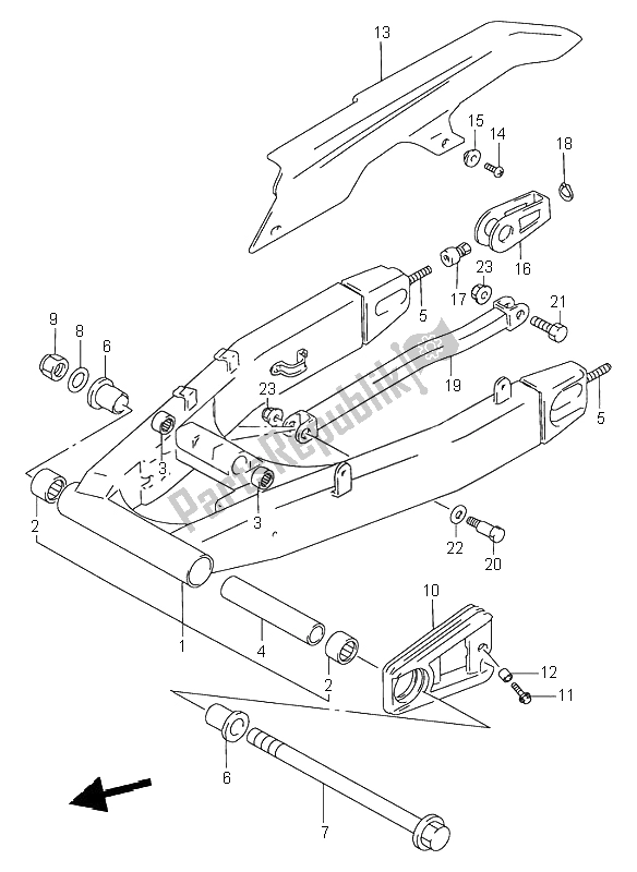 Tutte le parti per il Braccio Oscillante Posteriore del Suzuki RF 900R 1996