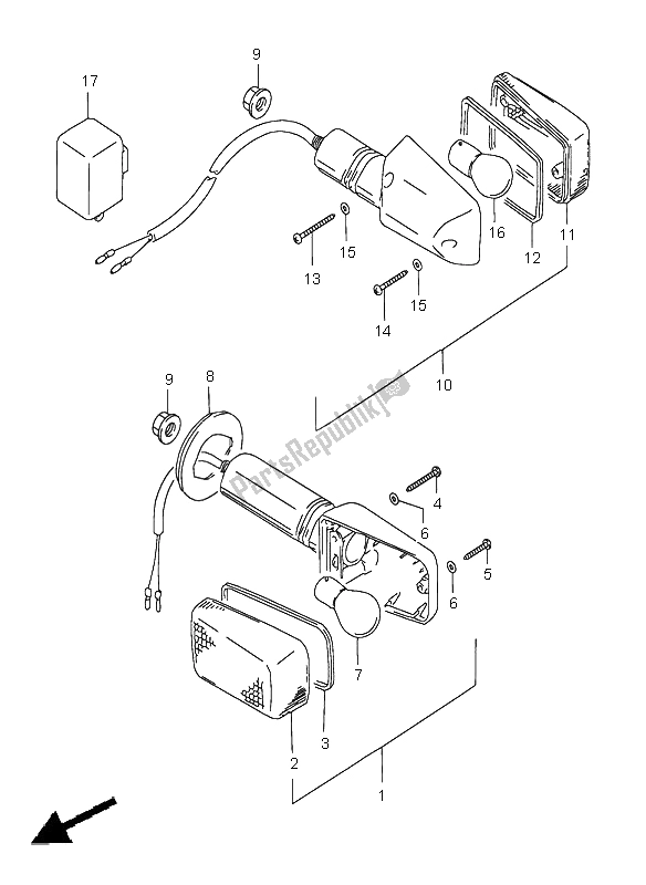 Todas las partes para Lámpara De Señal De Giro de Suzuki GSX 750F 1997