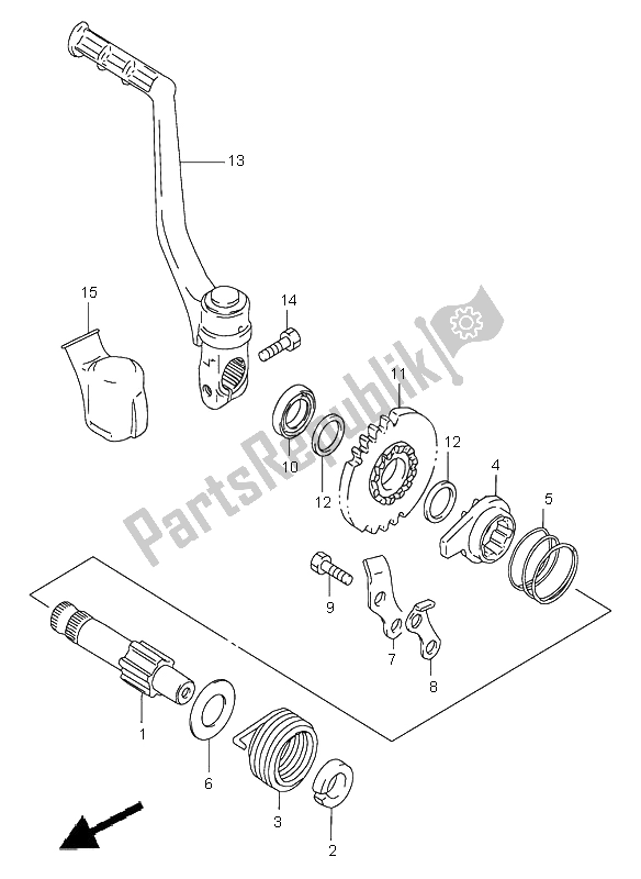 Wszystkie części do Kick Starter Suzuki RM 85 SW LW 2006