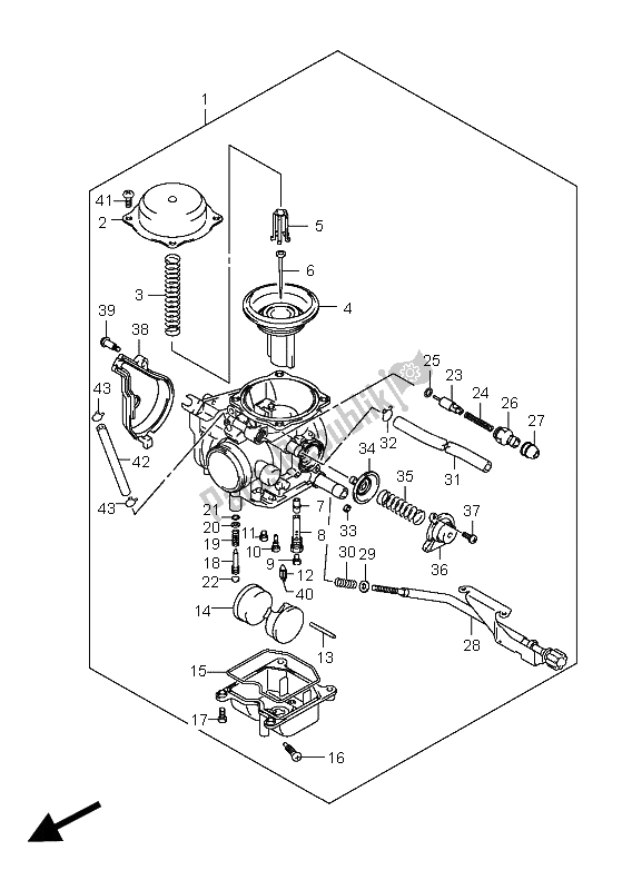 Tutte le parti per il Carburatore del Suzuki LT A 400F Kingquad 4X4 2008