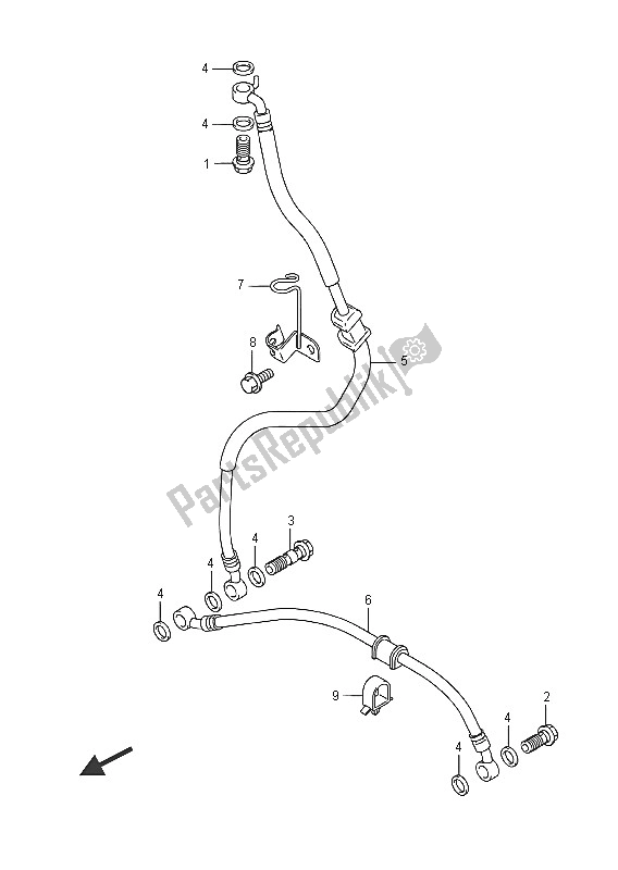 Tutte le parti per il Tubo Freno Anteriore (gsx-r1000uf) del Suzuki GSX R 1000A 2016