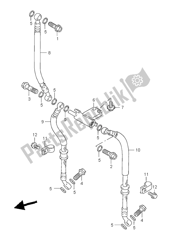 Wszystkie części do Przewód Przedniego Hamulca Suzuki GSX 750F 2003