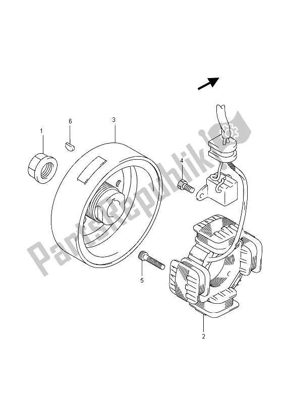 All parts for the Magneto of the Suzuki LT Z 90 Quadsport 2015