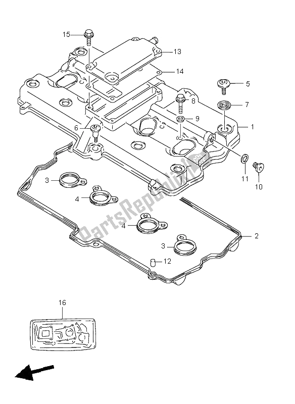 Todas las partes para Cubierta De Tapa De Cilindro de Suzuki GSX 600F 1996