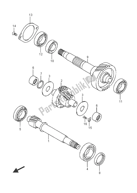 All parts for the Transmission (2) of the Suzuki Burgman AN 400 ZZA 2016