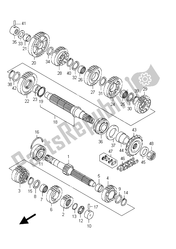 All parts for the Transmission of the Suzuki GSX 1300R Hayabusa 2012