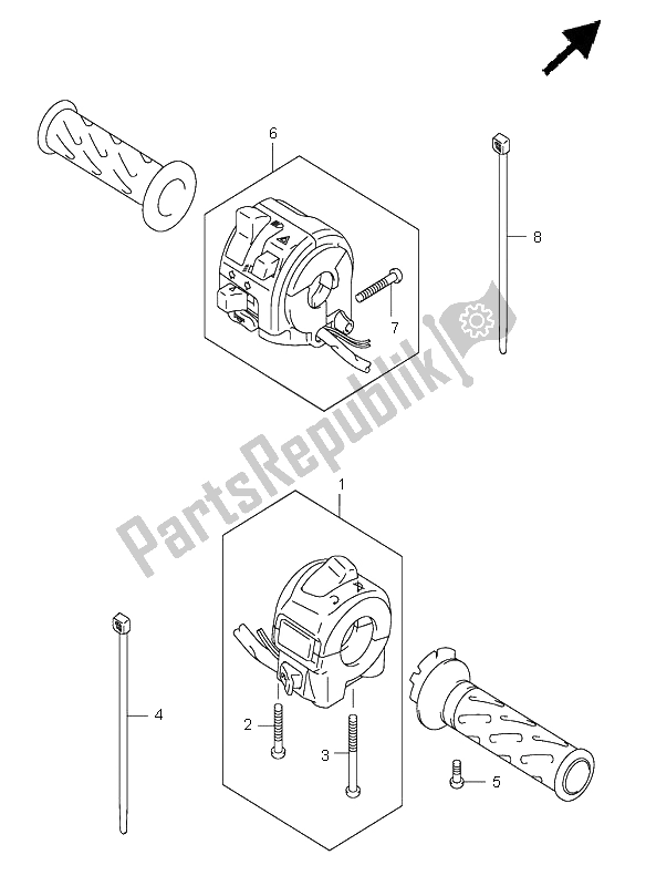 All parts for the Handle Switch of the Suzuki RV 125 Vanvan 2006