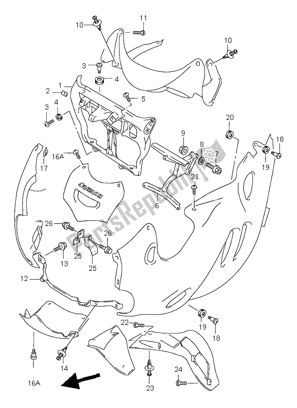 Toutes les pièces pour le Pièces D'installation De Corps De Capot du Suzuki GSX 600F 2002