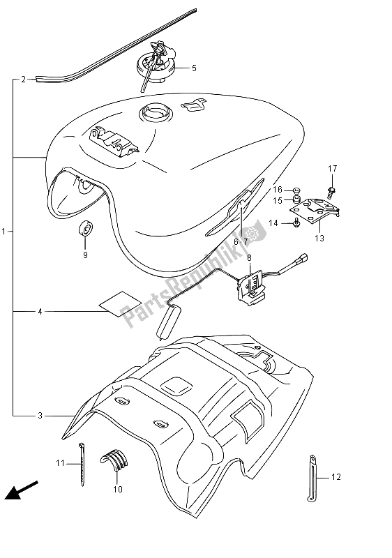 Todas las partes para Tanque De Combustible (vzr1800bzuf E19) de Suzuki VZR 1800 BZ M Intruder 2015