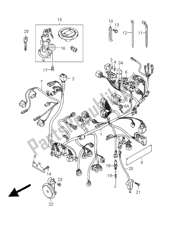 All parts for the Wiring Harness (sv650sa-sua) of the Suzuki SV 650 Nsnasa 2008