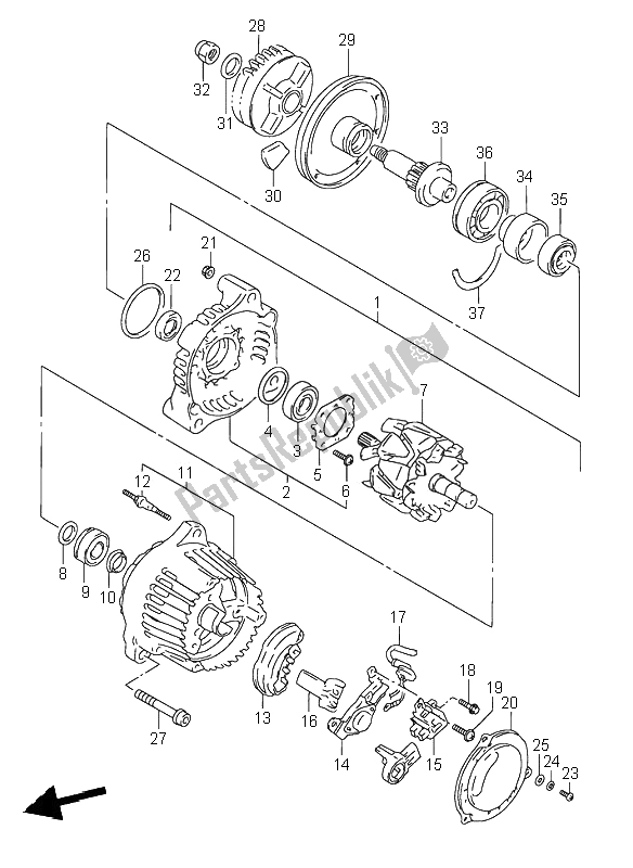 Tutte le parti per il Alternatore del Suzuki RF 600R 1995