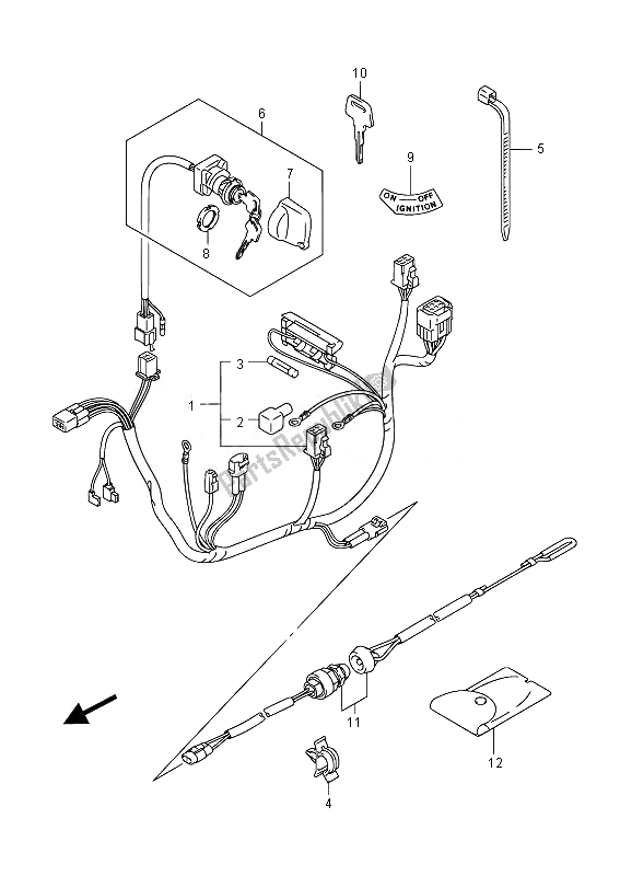 All parts for the Wiring Harness of the Suzuki LT Z 50 2014