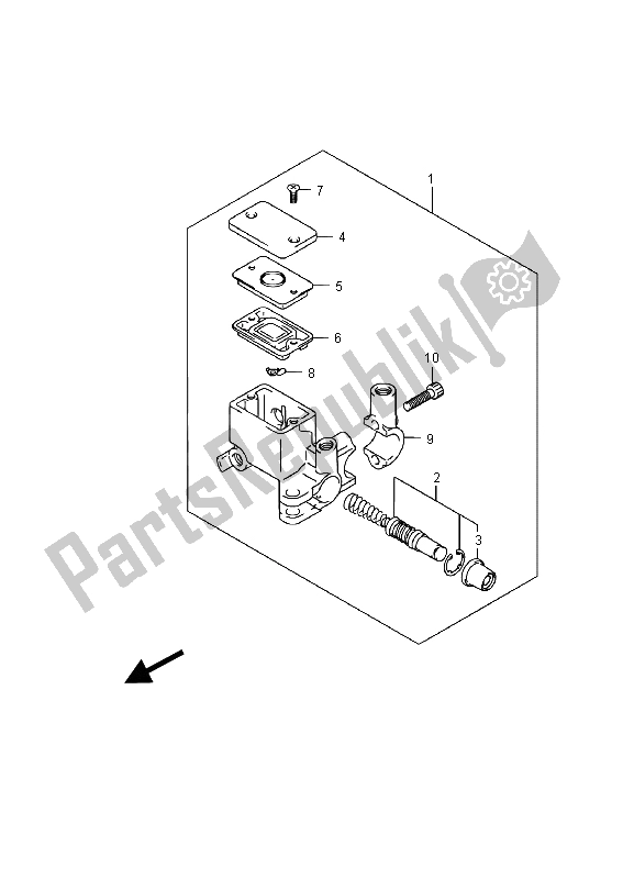 All parts for the Rear Master Cylinder of the Suzuki UH 125A Burgman 2015