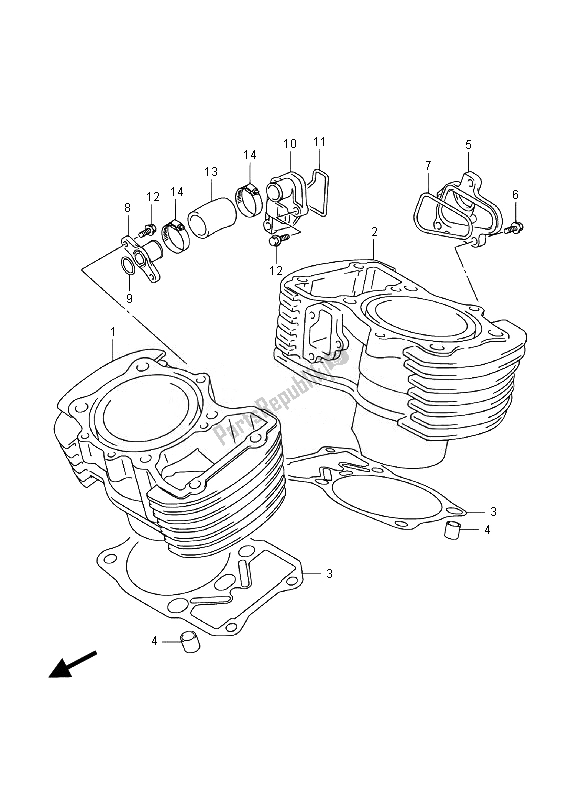 Todas las partes para Cilindro de Suzuki VL 800 CT Intruder 2014