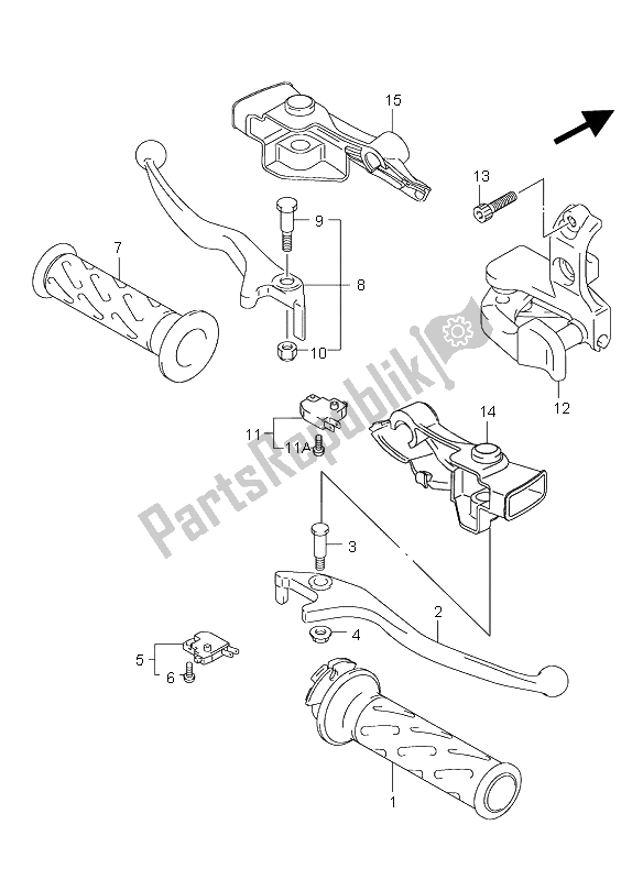 Tutte le parti per il Leva Della Maniglia del Suzuki UH 125 Burgman 2006