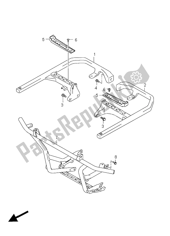 All parts for the Footrest of the Suzuki LT A 750X Kingquad AXI 4X4 Limited 2008
