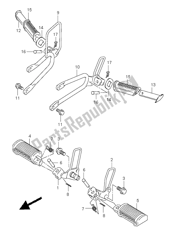 Tutte le parti per il Poggiapiedi del Suzuki RV 125 Vanvan 2004