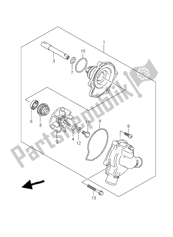 Tutte le parti per il Pompa Dell'acqua del Suzuki GSF 1250 Nassa Bandit 2009