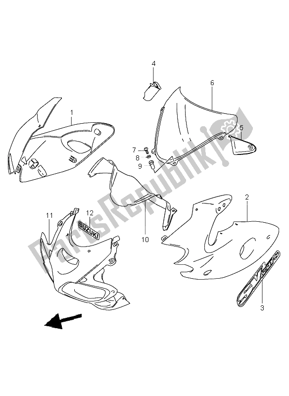 All parts for the Cowling Body (sv650s) of the Suzuki SV 650 NS 2001