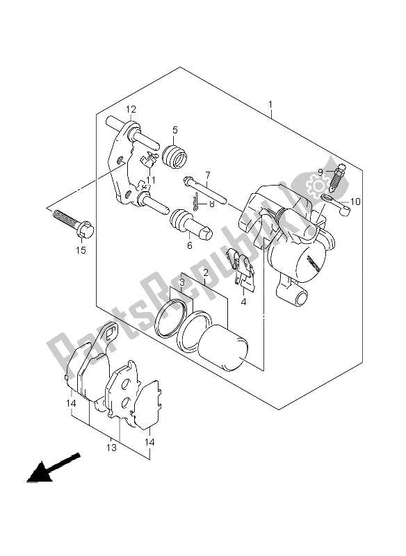 Tutte le parti per il Pinza Anteriore (lw) del Suzuki DR Z 125 SW LW 2008