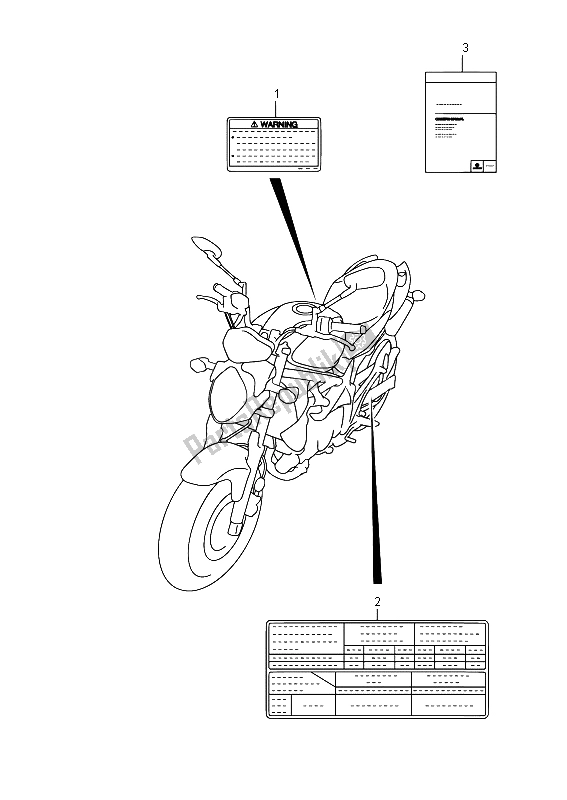 Alle onderdelen voor de Label (sfv650ua) van de Suzuki SFV 650A Gladius 2015