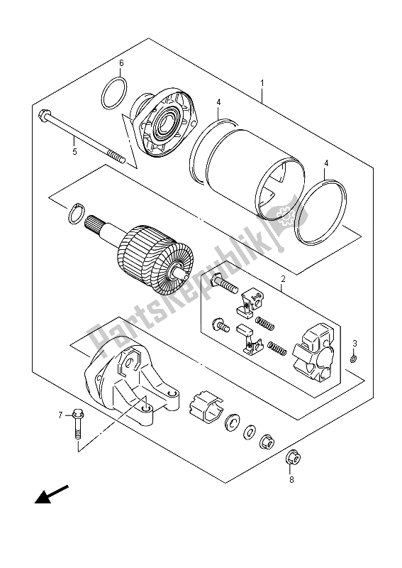 Tutte le parti per il Motore Di Avviamento del Suzuki GSR 750 ZA 2015