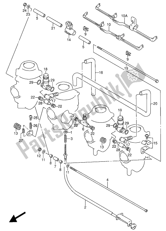 Alle onderdelen voor de Carburateur Fittingen van de Suzuki RF 600 RU 1994