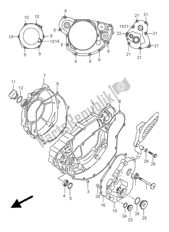 Wszystkie części do Pokrywa Skrzyni Korbowej Suzuki RM Z 450 2006