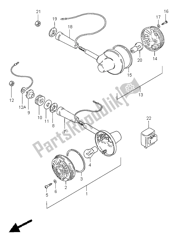 Todas las partes para Lámpara De Señal De Giro (e25-e39-e54) de Suzuki GN 250E 1996