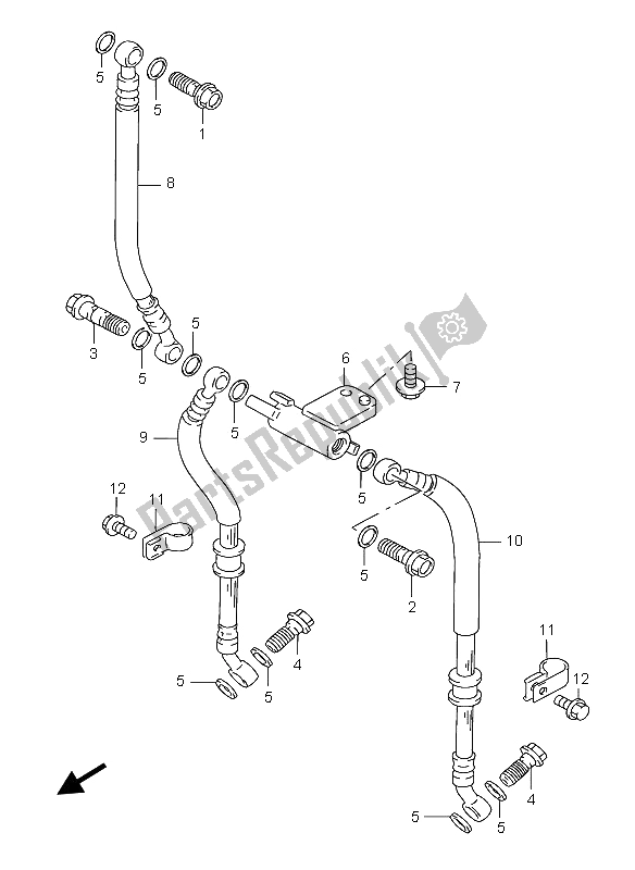 Tutte le parti per il Tubo Freno Anteriore del Suzuki GSX 750F 2006