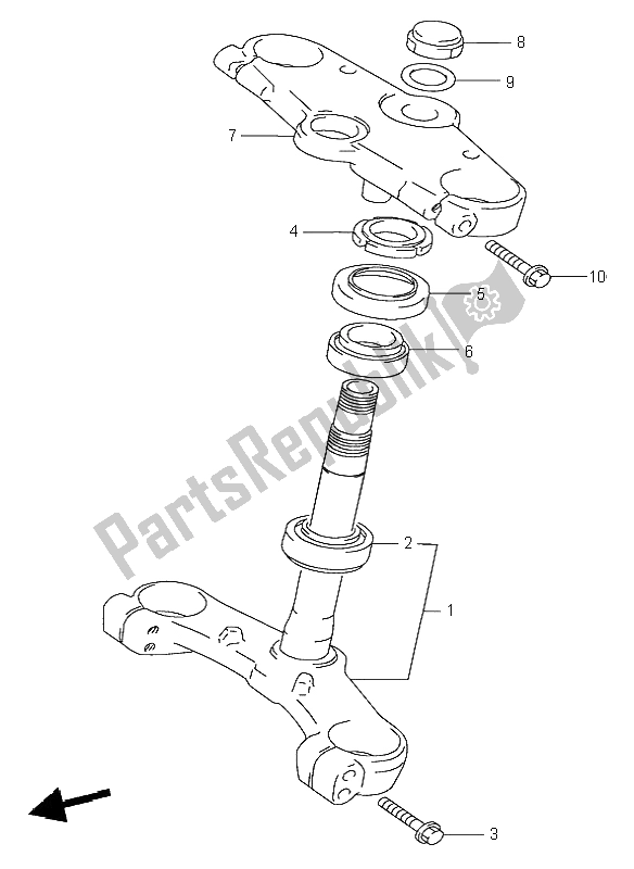 All parts for the Steering Stem of the Suzuki RF 600R 1997