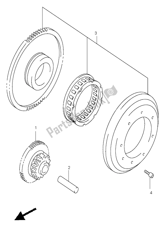 All parts for the Starter Clutch of the Suzuki SV 650 NS 2005