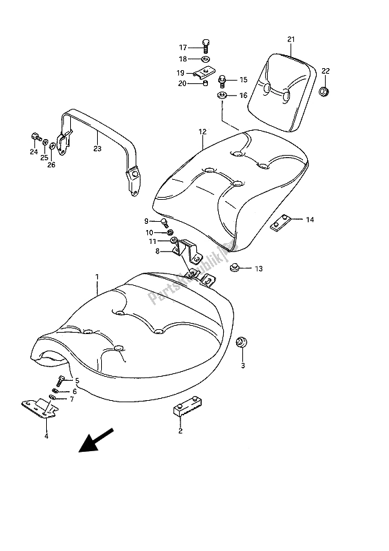 Wszystkie części do Siedzenie Suzuki VS 1400 Glpf Intruder 1993