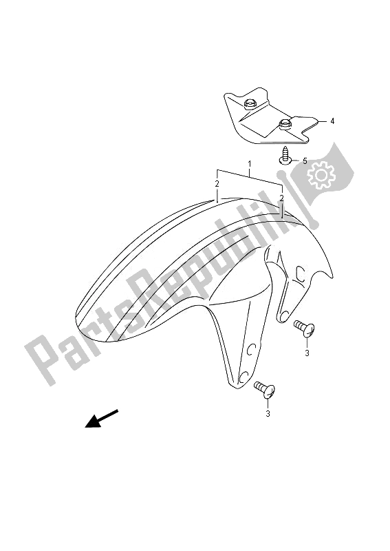 Tutte le parti per il Parafango Anteriore (vzr1800z E19) del Suzuki VZR 1800 M Intruder 2014