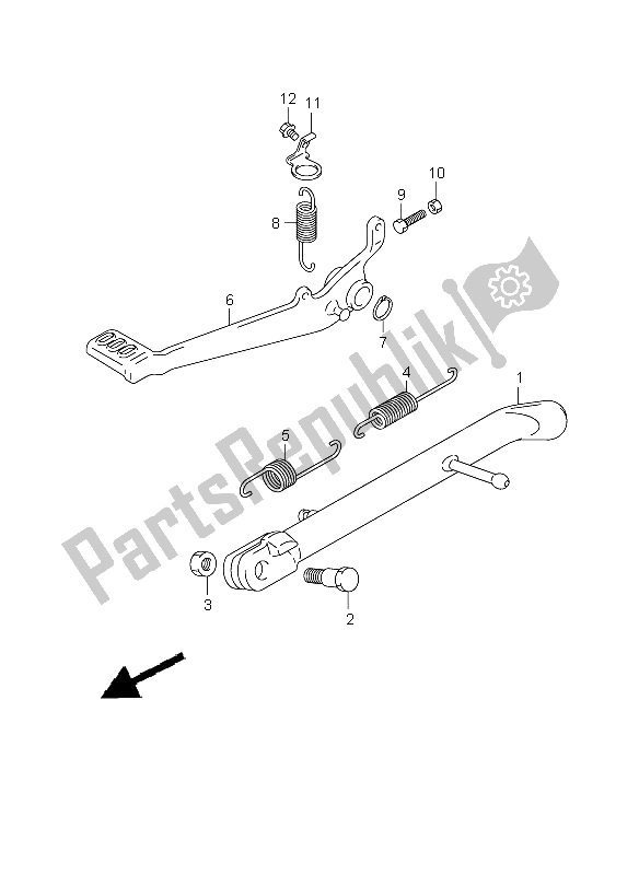 All parts for the Stand of the Suzuki RV 125 Vanvan 2009