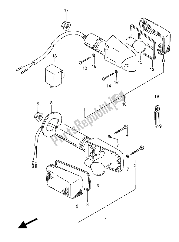 Todas as partes de Lâmpada De Sinalização do Suzuki GSX 600 FUU2 1990