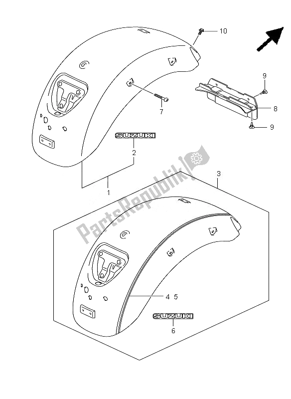 Todas las partes para Guardabarros Trasero de Suzuki C 1800R VLR 1800 Intruder 2010