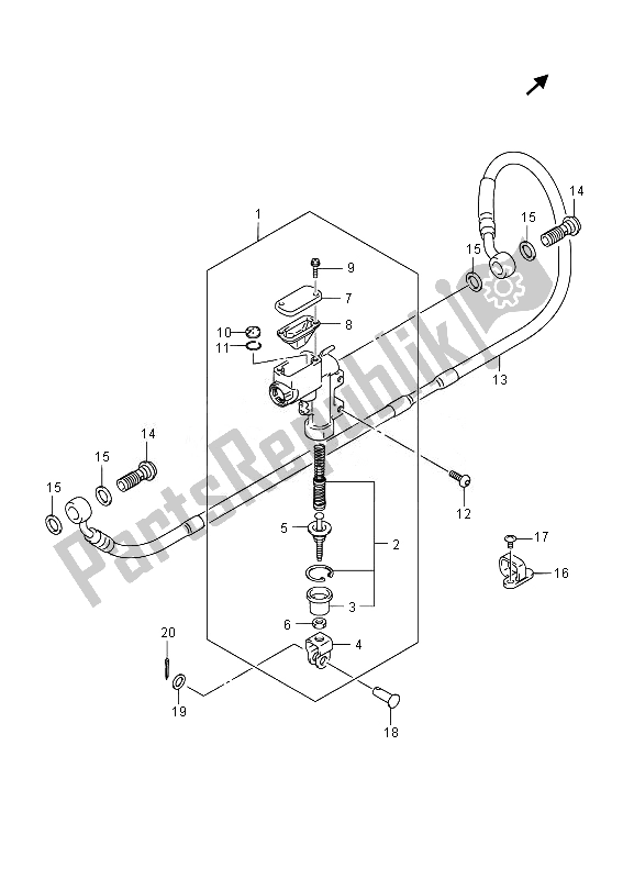 All parts for the Rear Master Cylinder of the Suzuki RM Z 450 2014