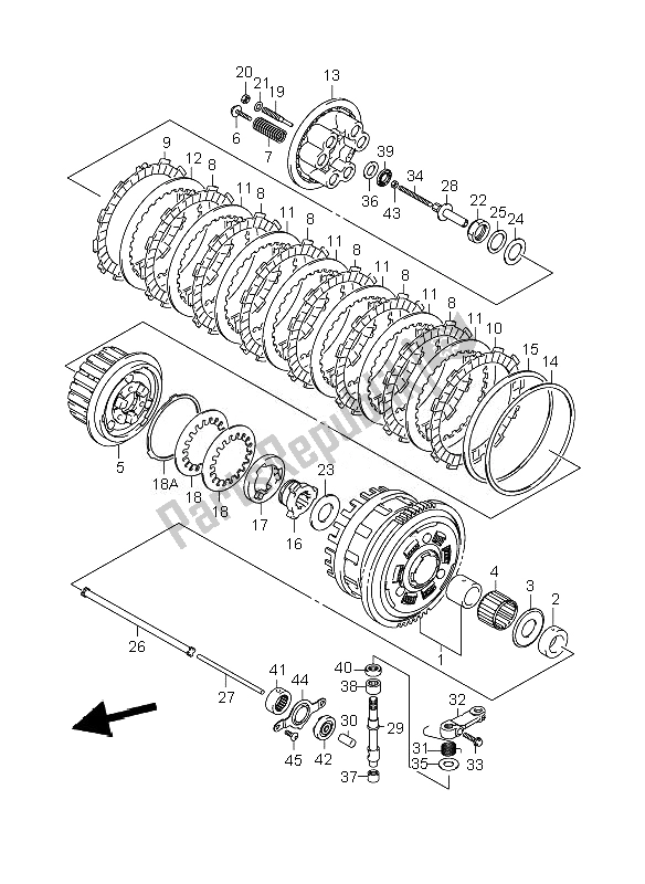 All parts for the Clutch of the Suzuki GSX R 600 2007