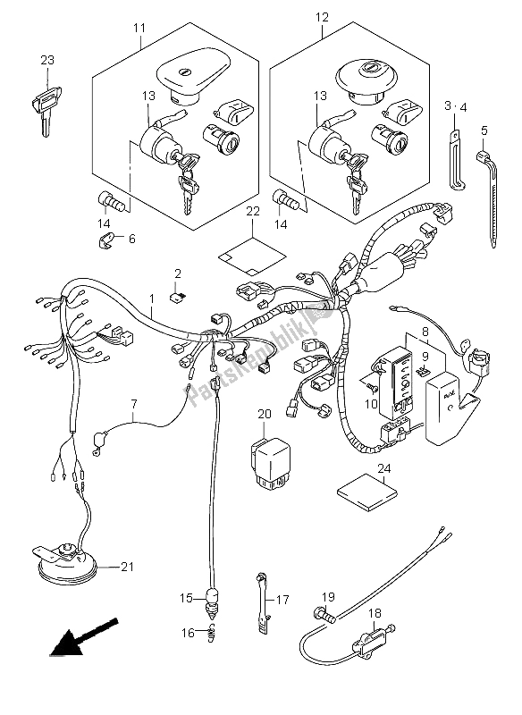 Toutes les pièces pour le Faisceau De Câblage du Suzuki VS 800 Intruder 2004