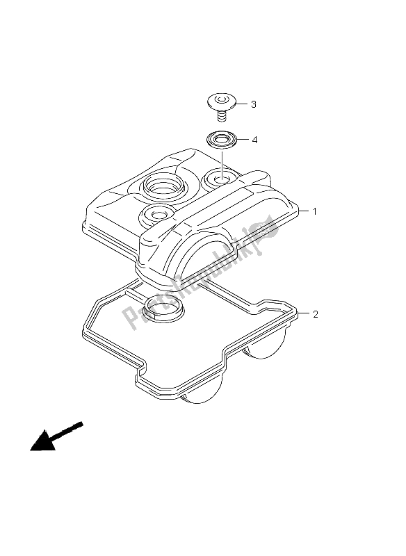 All parts for the Cylinder Head Cover of the Suzuki RMX 450Z 2011