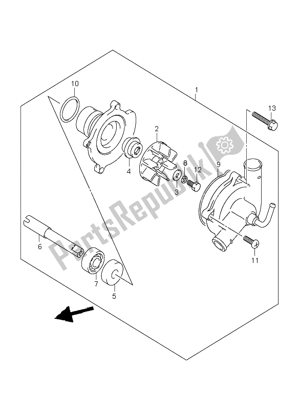 Toutes les pièces pour le Pompe à Eau du Suzuki GSX 1300R Hayabusa 2002