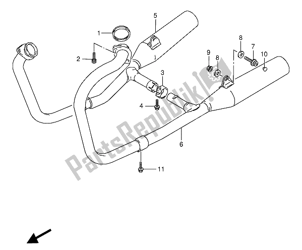 Todas as partes de Silencioso do Suzuki VX 800U 1994