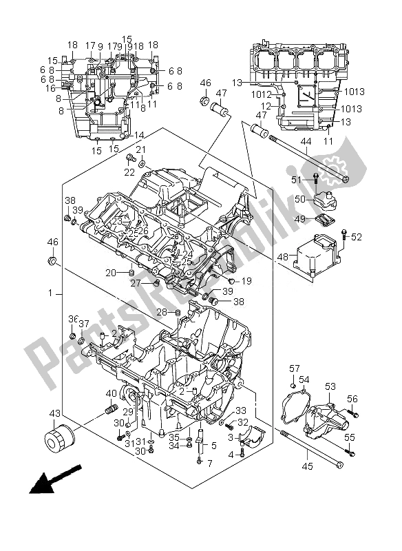 Tutte le parti per il Carter del Suzuki GSX 1300 BKA B King 2010