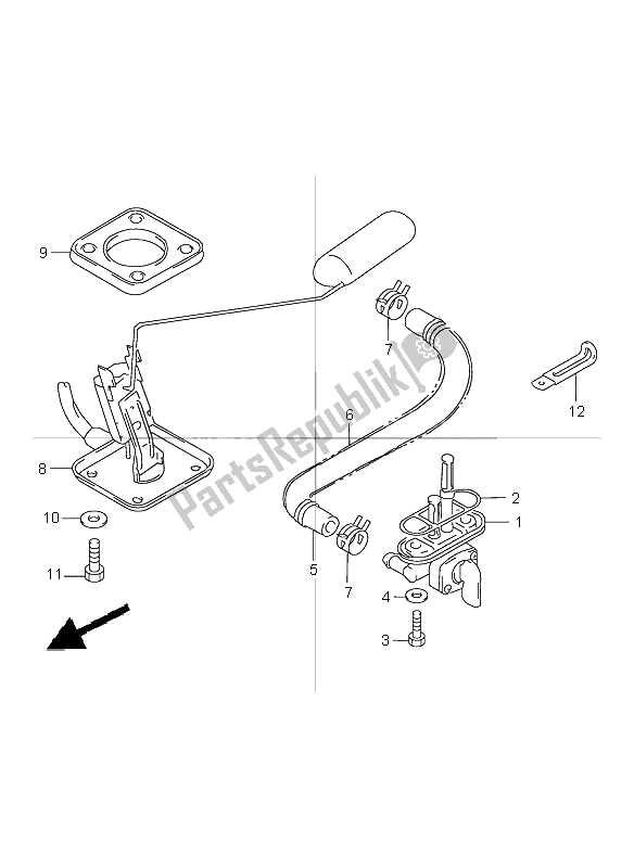 Alle onderdelen voor de Brandstofkraan van de Suzuki GSX 1200 Inazuma 1999
